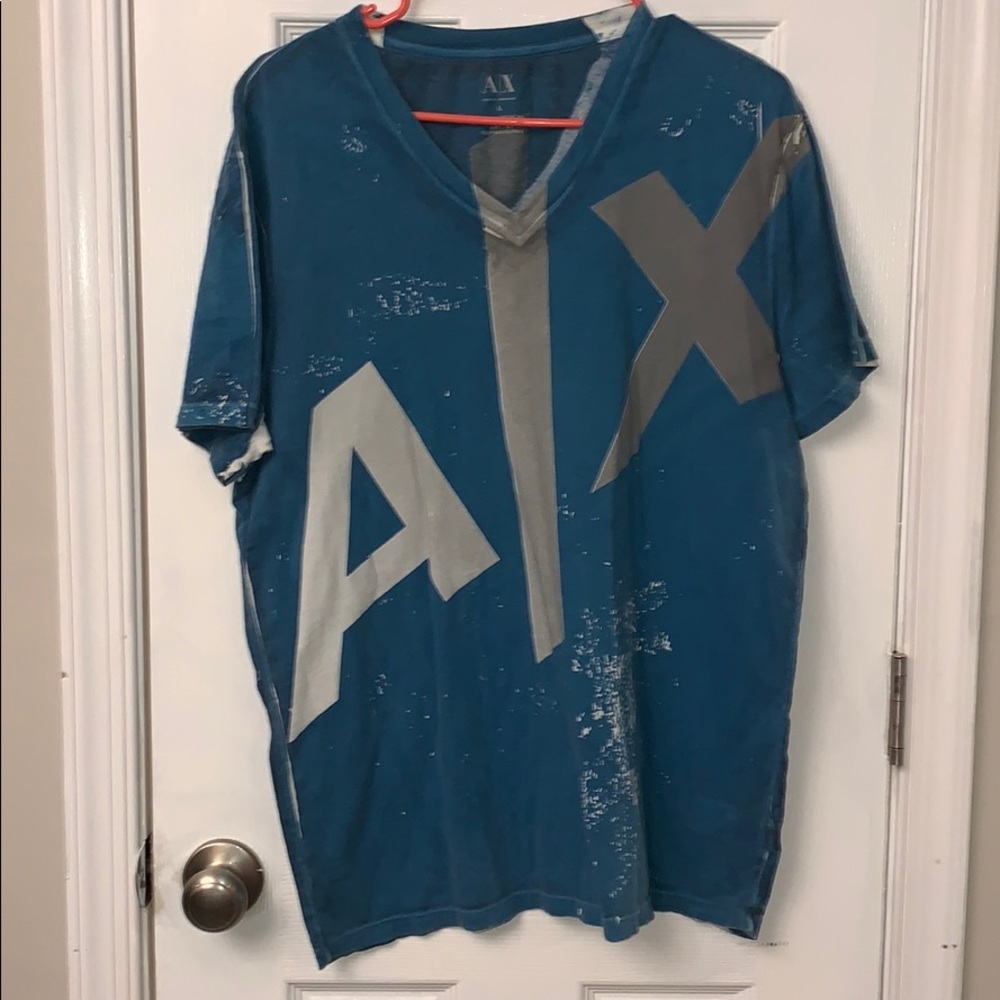 Teal and gray Armani exchange t shirt